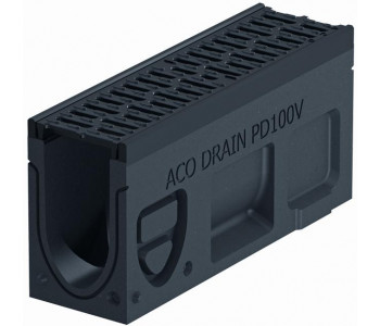 Ревизионный канал ACO Monoblock PD100V, l=50cm, h=24cm, чугунная решетка D400, крепление Drainlock